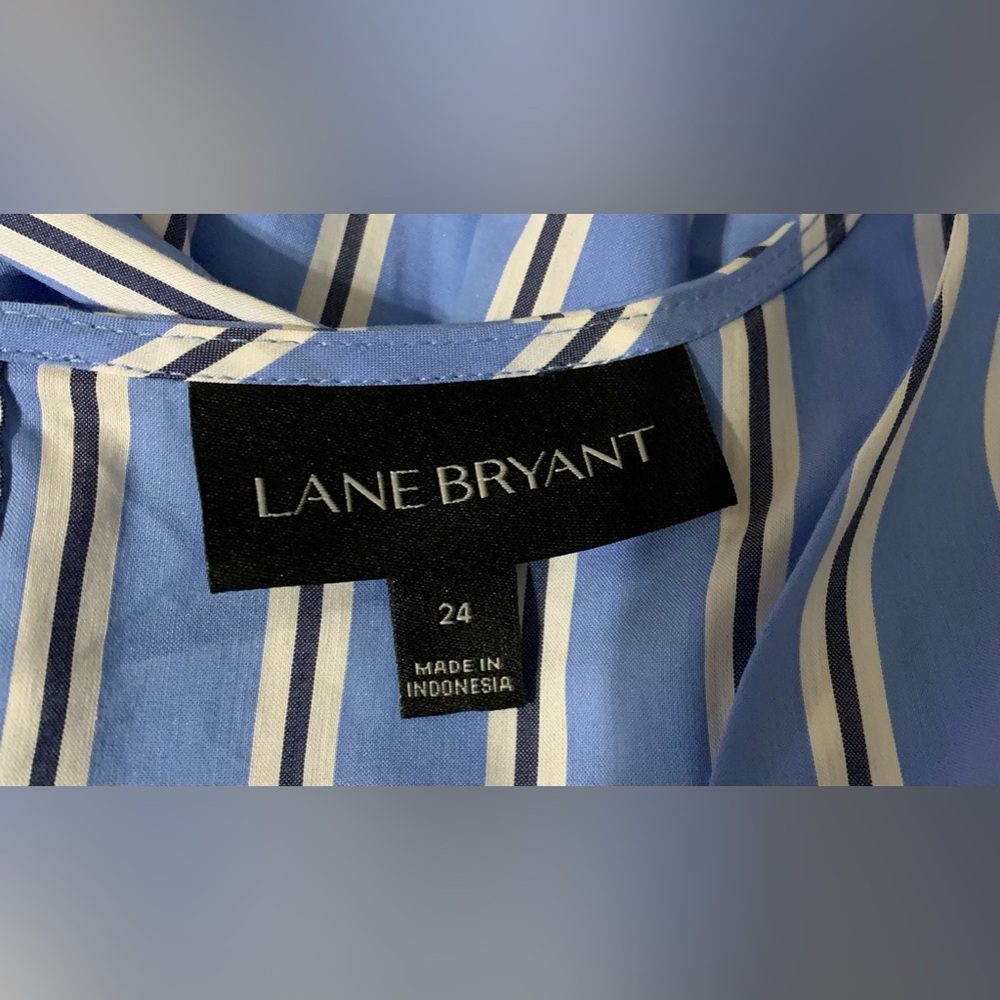 Lane Bryant Rhodes Striped Faux Wrap Fit & Flare Dress - Picture 5 of 6